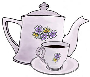 tea pot and cup EZ Herbs  Austin Texas